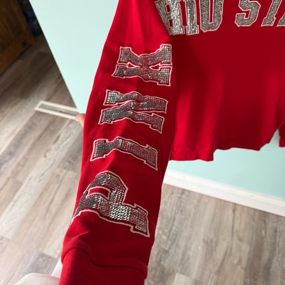 Victoria's Secret PINK Ohio State Buckeyes Bling Sequin Crewneck Sweatshirt XS N - Picture 3 of 7